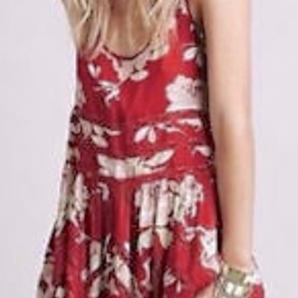Free people red trapeze slip dress/tunic. Never worn - Picture 1 of 5